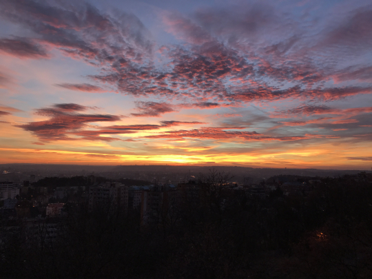 Colorful December Sunset Views over Prague!