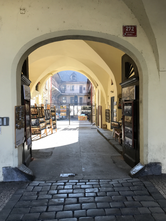 Mala Strana Courtyard Illuminated by Winter Sun